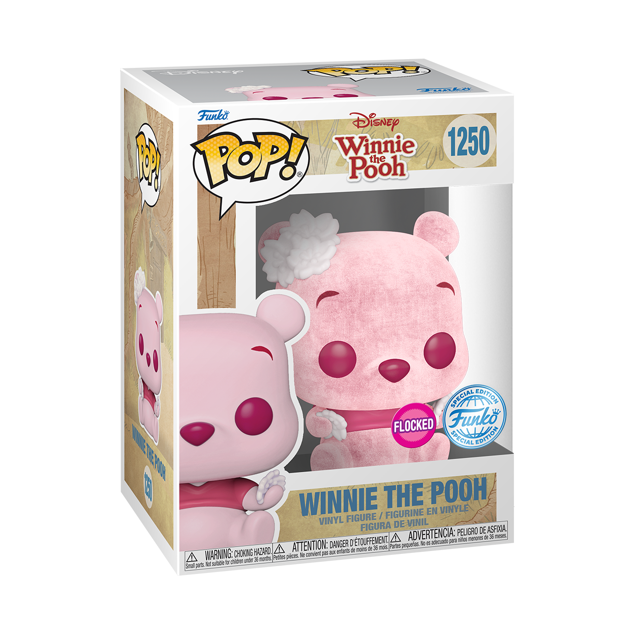 WINNIE THE POOH WITH CHERRY BLOSSOM (FLOCKED)