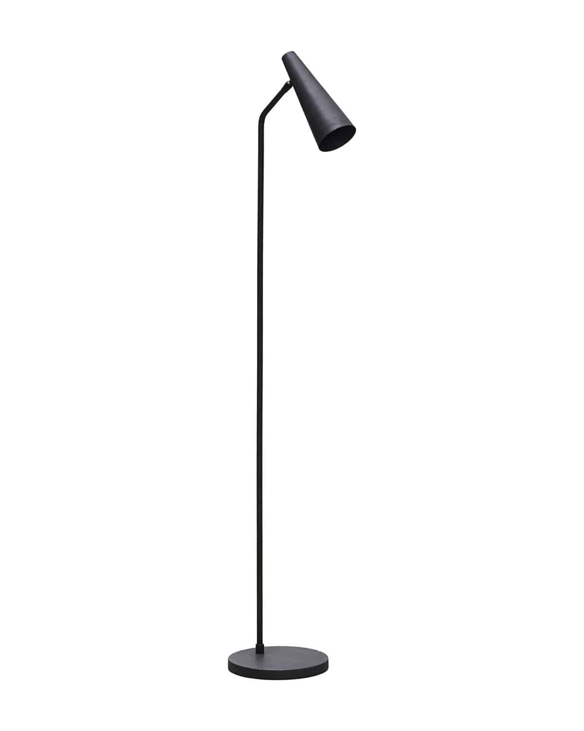 black floor lamp with shelves