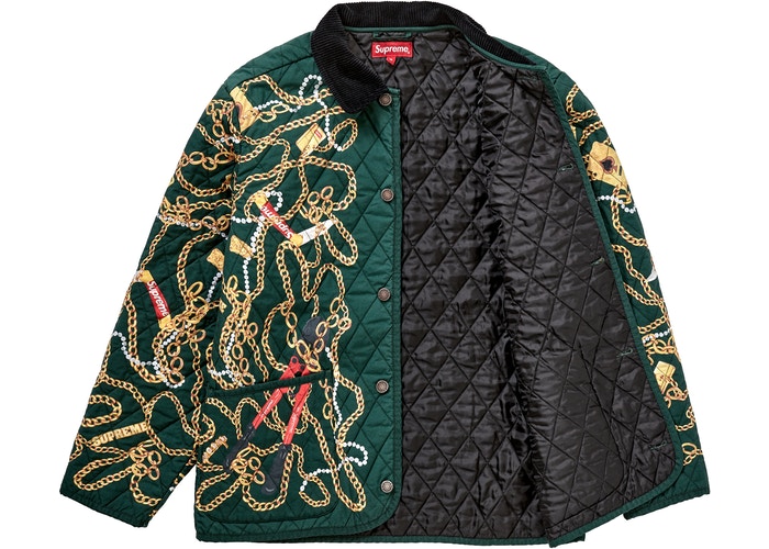 supreme chain quilted jacket