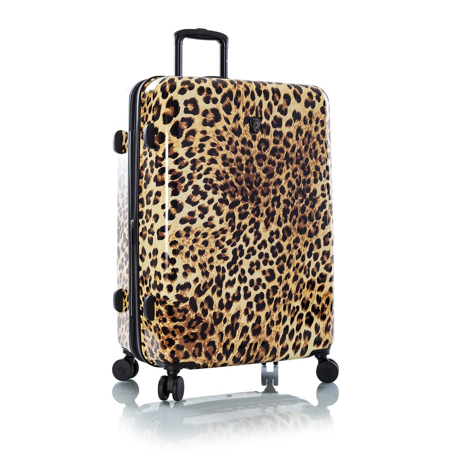 leopard print hardside luggage