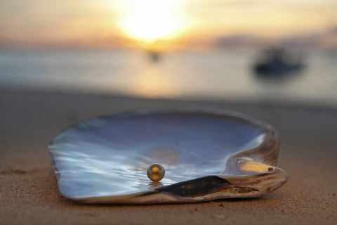Golden South Sea pearl photo by Harvey Tapan for Jewelmer