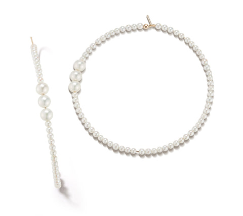 Mizuki pearl hoop earrings