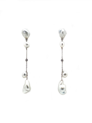 Glamorous Keshi Swing earrings by Dilly Kirby of Elizabeth Blair Fine Pearls