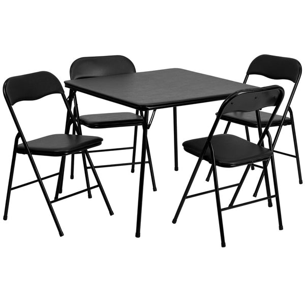 black fold up chairs