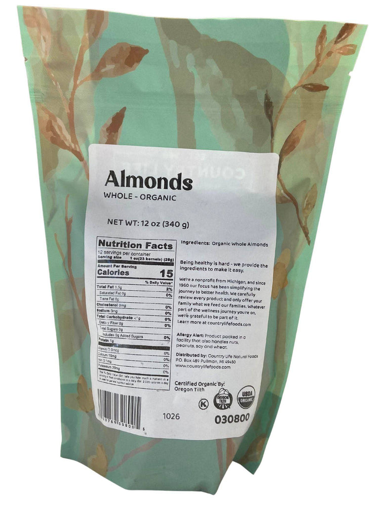 
                  
                    Organic Almonds, Whole - Country Life Natural Foods
                  
                