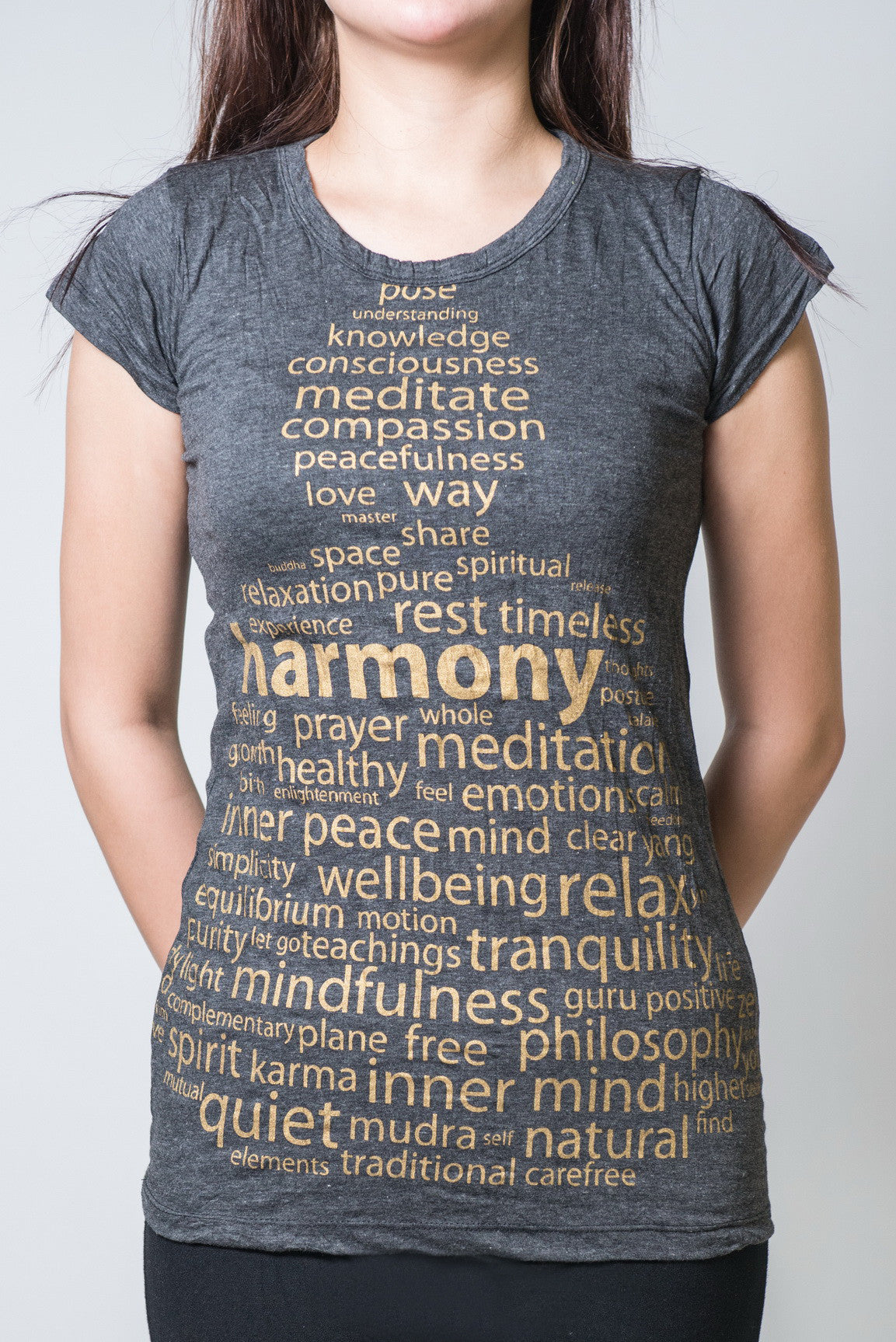 Sure Design Womens Harmony T-Shirt Gold on Black | Sure Design