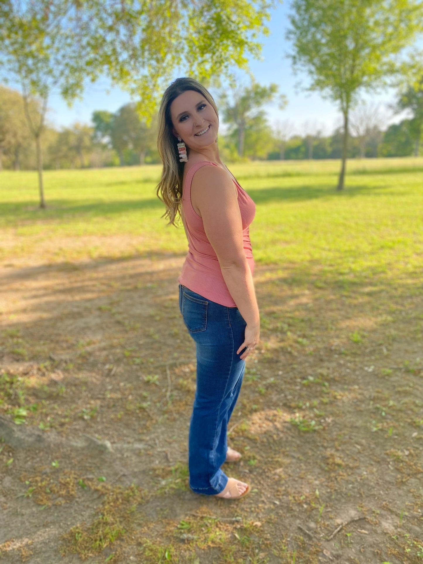 Pink Ribbed Tank