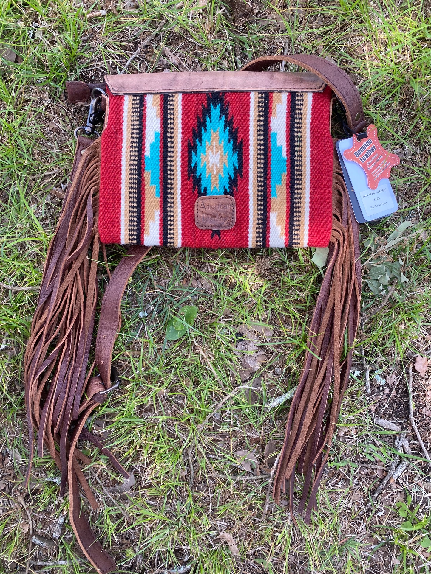 Red Tooled Crossbody