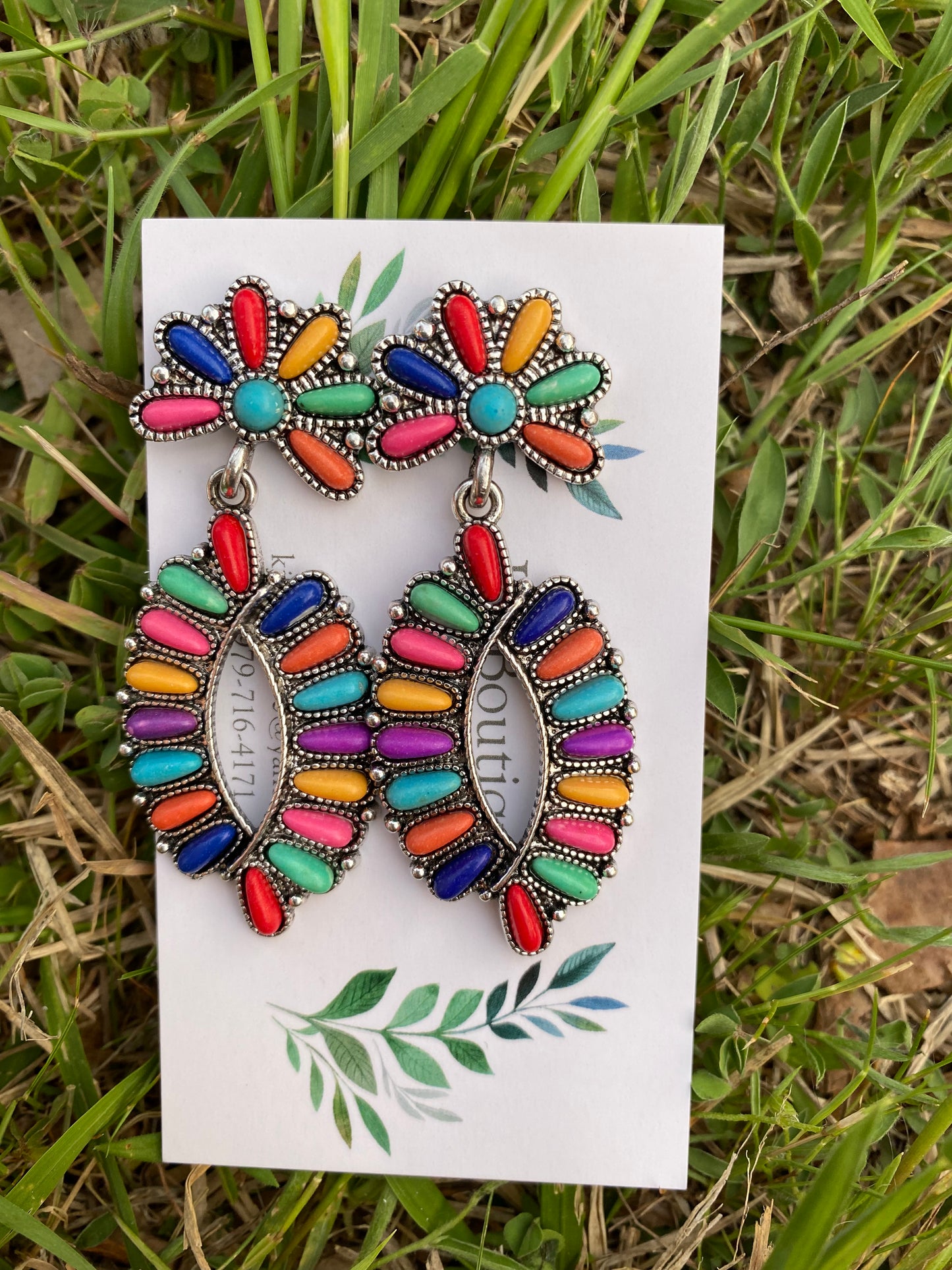 Half Flower Earrings Asst