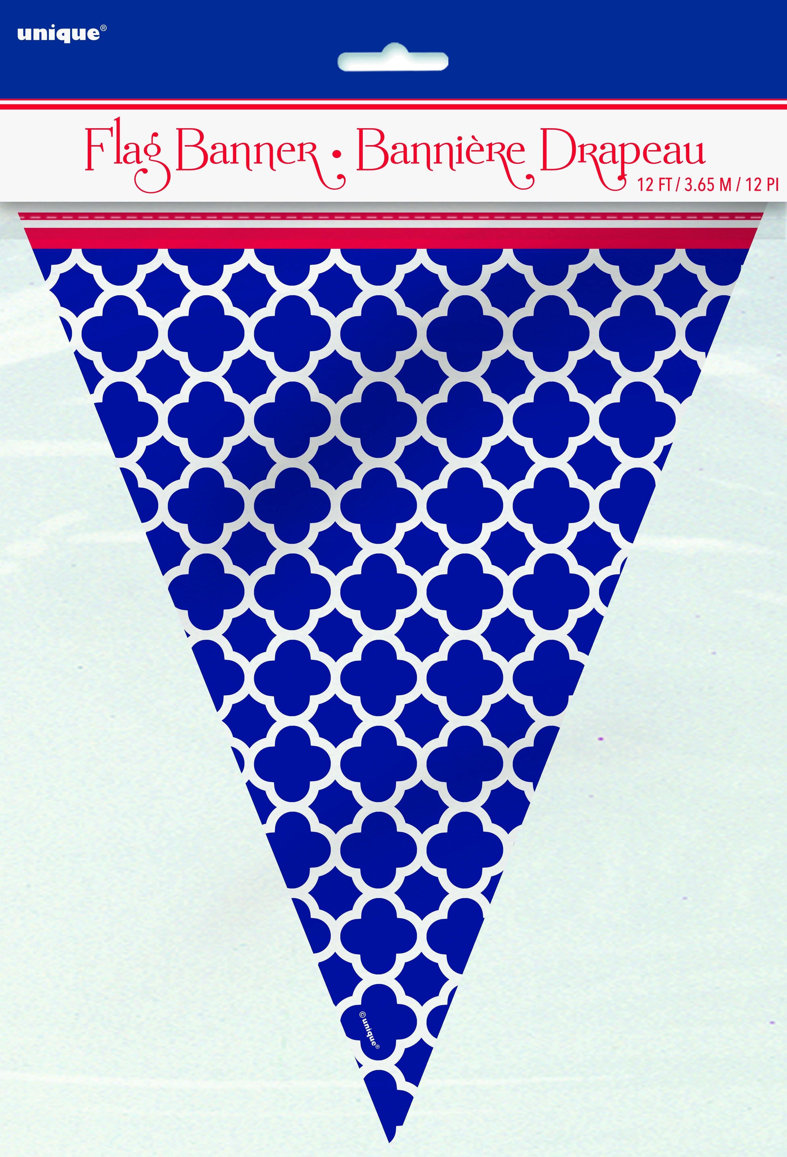 Hamptons Quatrefoil Flag Banner - 3.6m