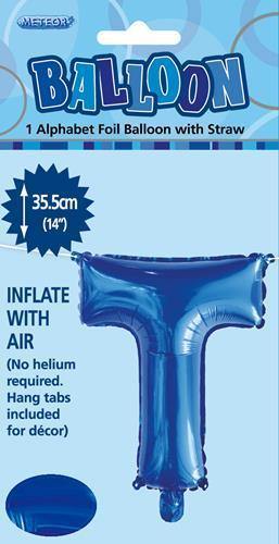 Royal Blue Letter T Foil Balloon - 35cm - The Base Warehouse