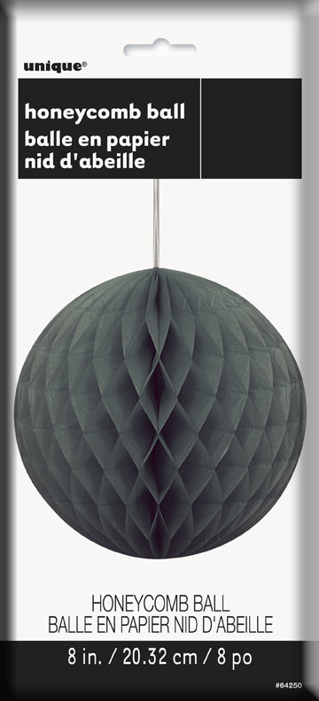 Midnight Black Honeycomb Ball - 20cm
