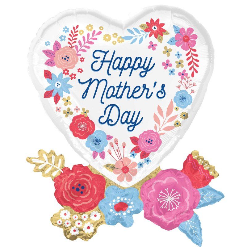 Happy Mothers Day Artful Florals Supershape Foil Balloon - 58cm x 76cm
