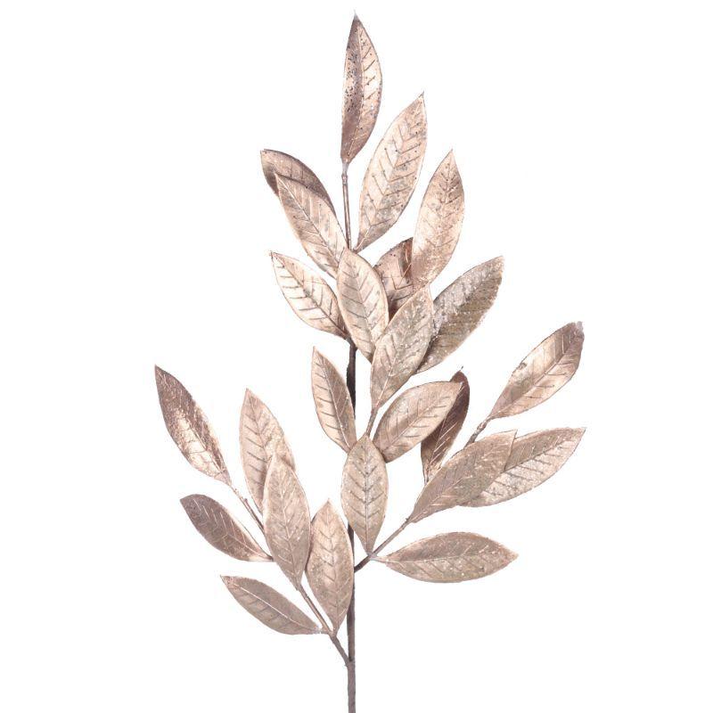 Xmas Gold Laurel Leaf Stem - 60cm