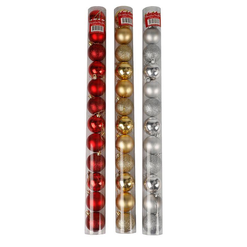 12 Pack Xmas Baubles - 5cm