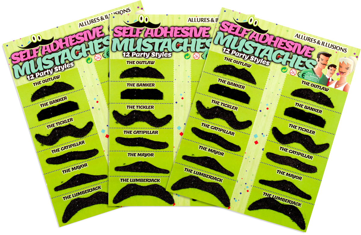 Self Adhesive Mustaches Set 36 Count Of Mustaches Costume Party Party Humor 
