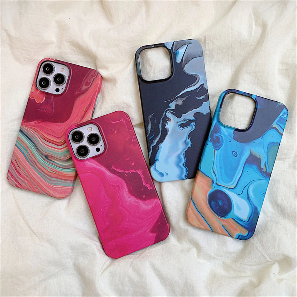 Gekleurde Marmer iPhone Hoesjes