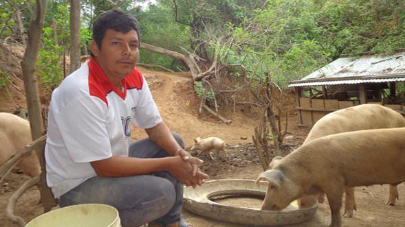 Fermin, a hog farmer in Bolivia.