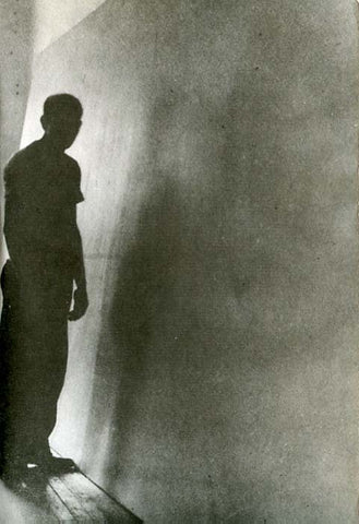 Jackson Pollock black and white photograph at his studio