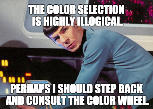 Spock "The color selection is highly illogical" image