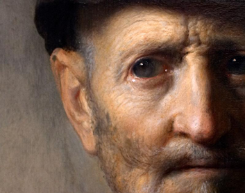  Rembrandt “Old Man in Military Costume” (detail) 1630-31