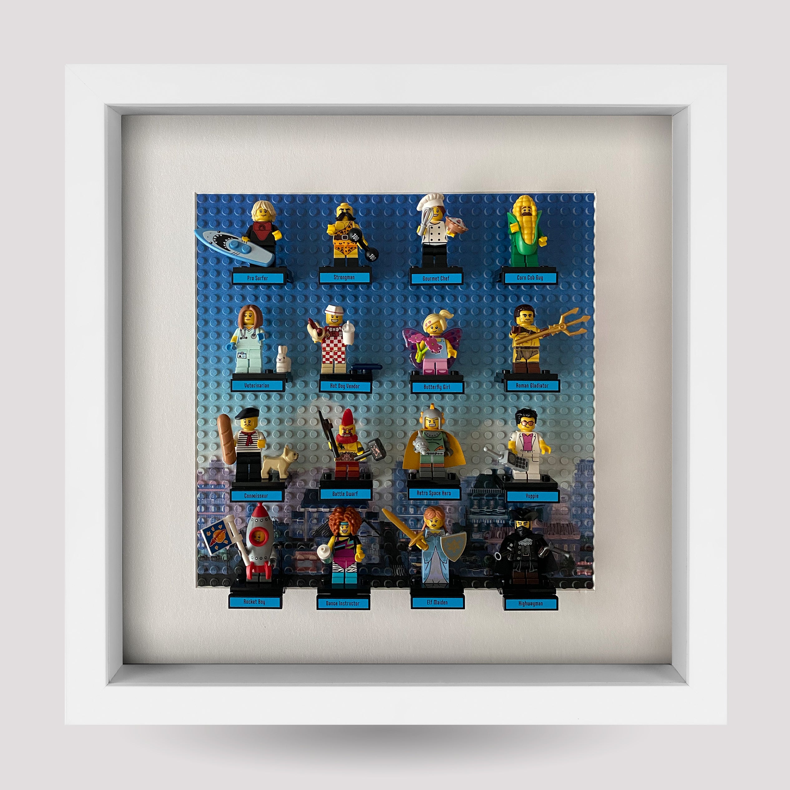 Minifigure Display Frame Lego mini figures General Colour Collection Blue 