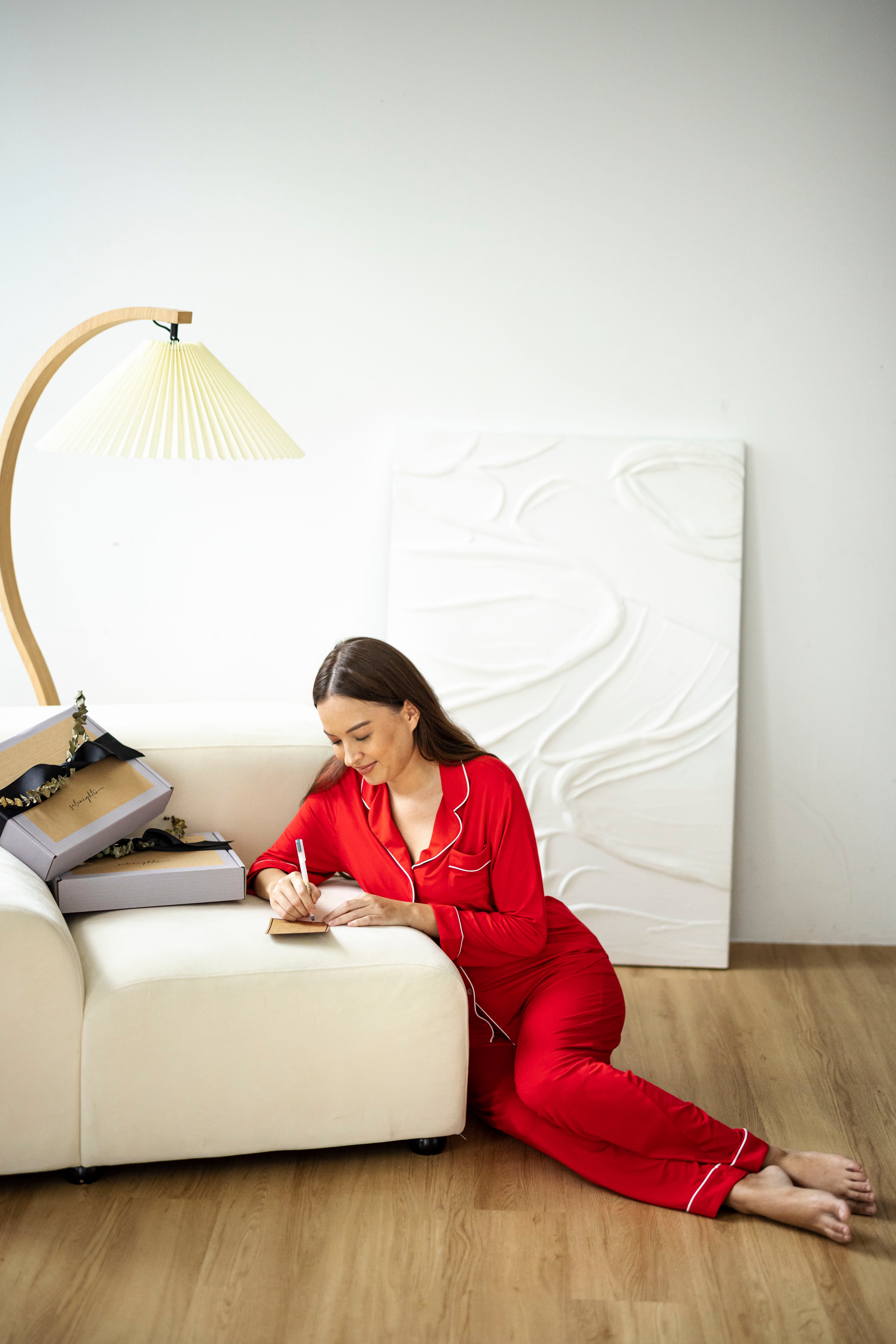 Mysa Long Pyjamas Pants in Scarlet Red