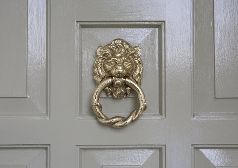 Cast Brass Lionhead Door Knocker