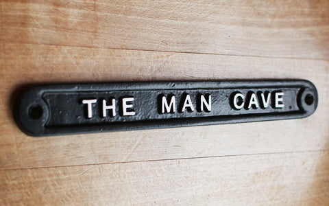 Cast Metal Man Cave Sign