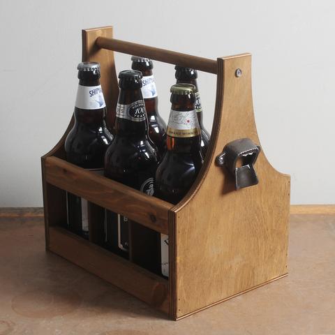 Rustic Wooden Bottle Carrier