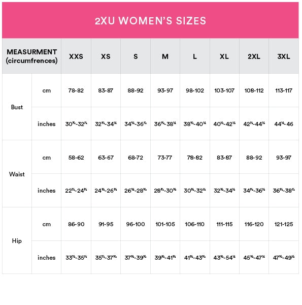 Sund og rask is krigsskib 2XU | Women's | Running Shoes | Size Guide - Sole Motive