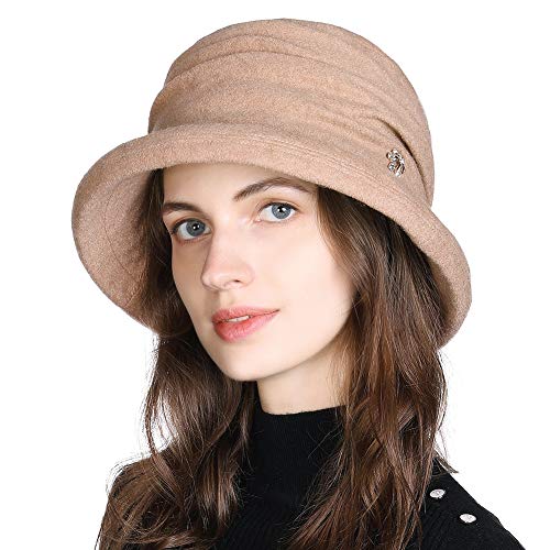 White FACTORY CLOSEOUT Beret Cloche Hat With Floral Accent 