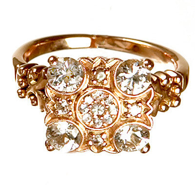 Bridal, Estate Jewelry 14K Rose Gold Empress Blue Sapphire Ring by Sage - The Sage Lifestyle