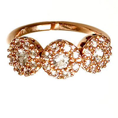 Bridal, Estate Jewelry 14K Rose Gold Princess White Sapphire Ring by Sage - The Sage Lifestyle