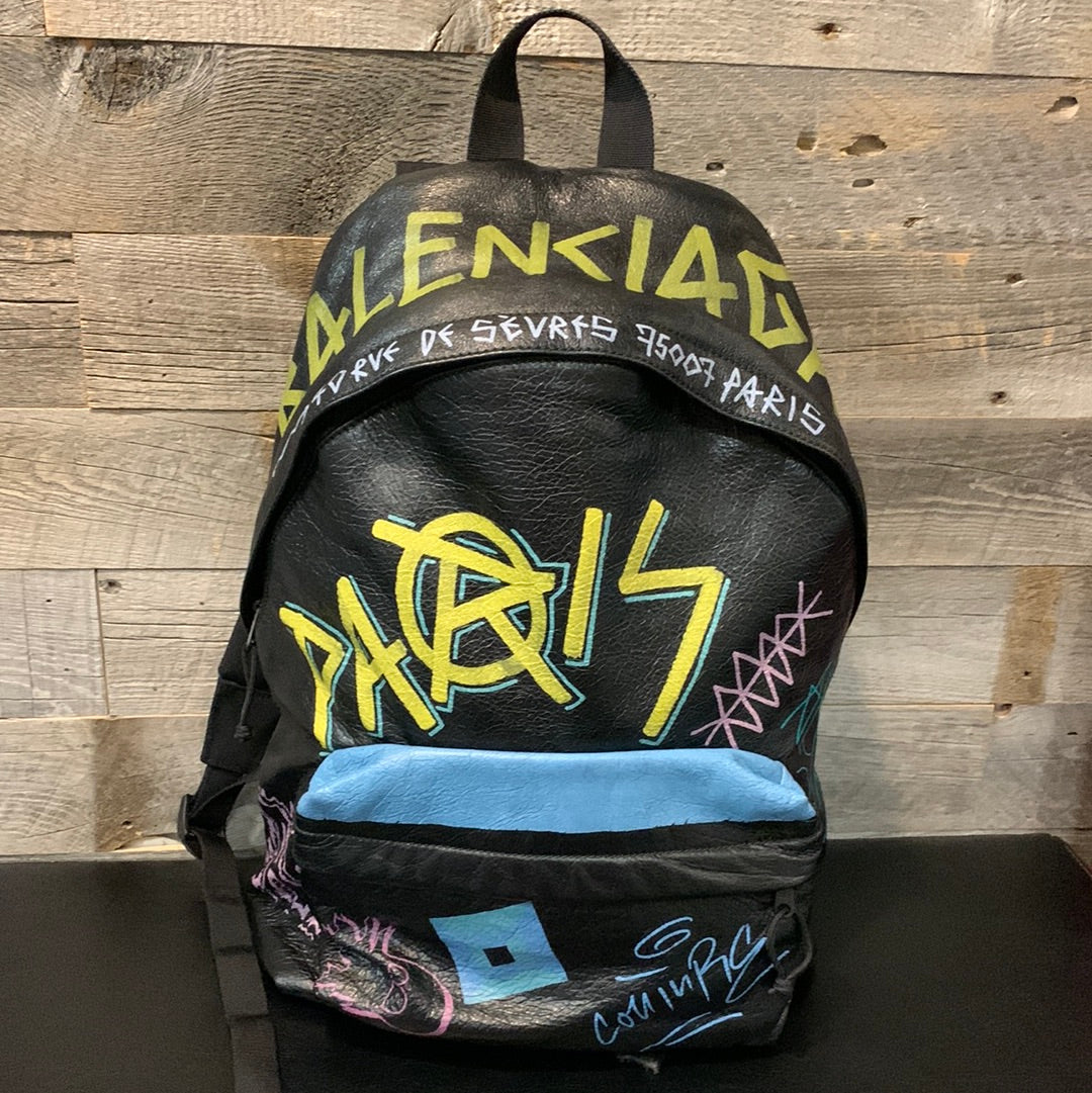 balenciaga explorer backpack graffiti