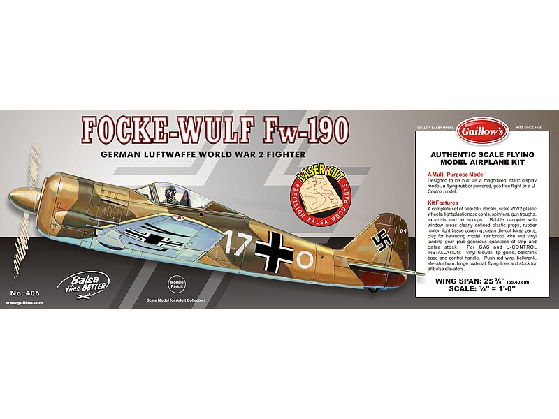 Guillows Focke Wulf Fw 190 654mm – Jix Hobbies