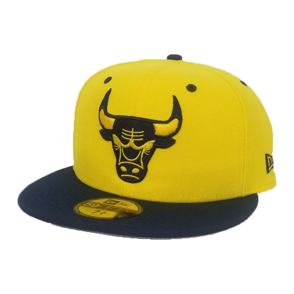 yellow and black chicago bulls hat