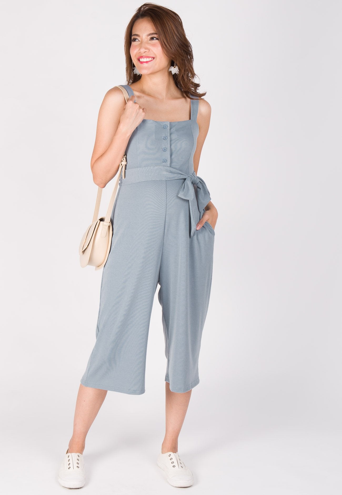 blue jumpsuit casual