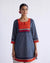 Yoke Kurti Indigo Cream Orange (9141838643499)