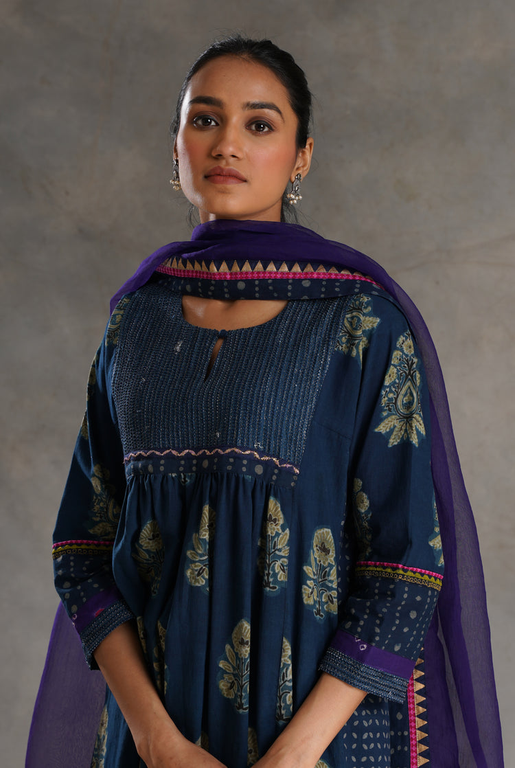 Rozana Chiffon Dupatta Light Indigo (7021034930223)