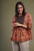 Orange Black Yoke Kurti (931324133423)