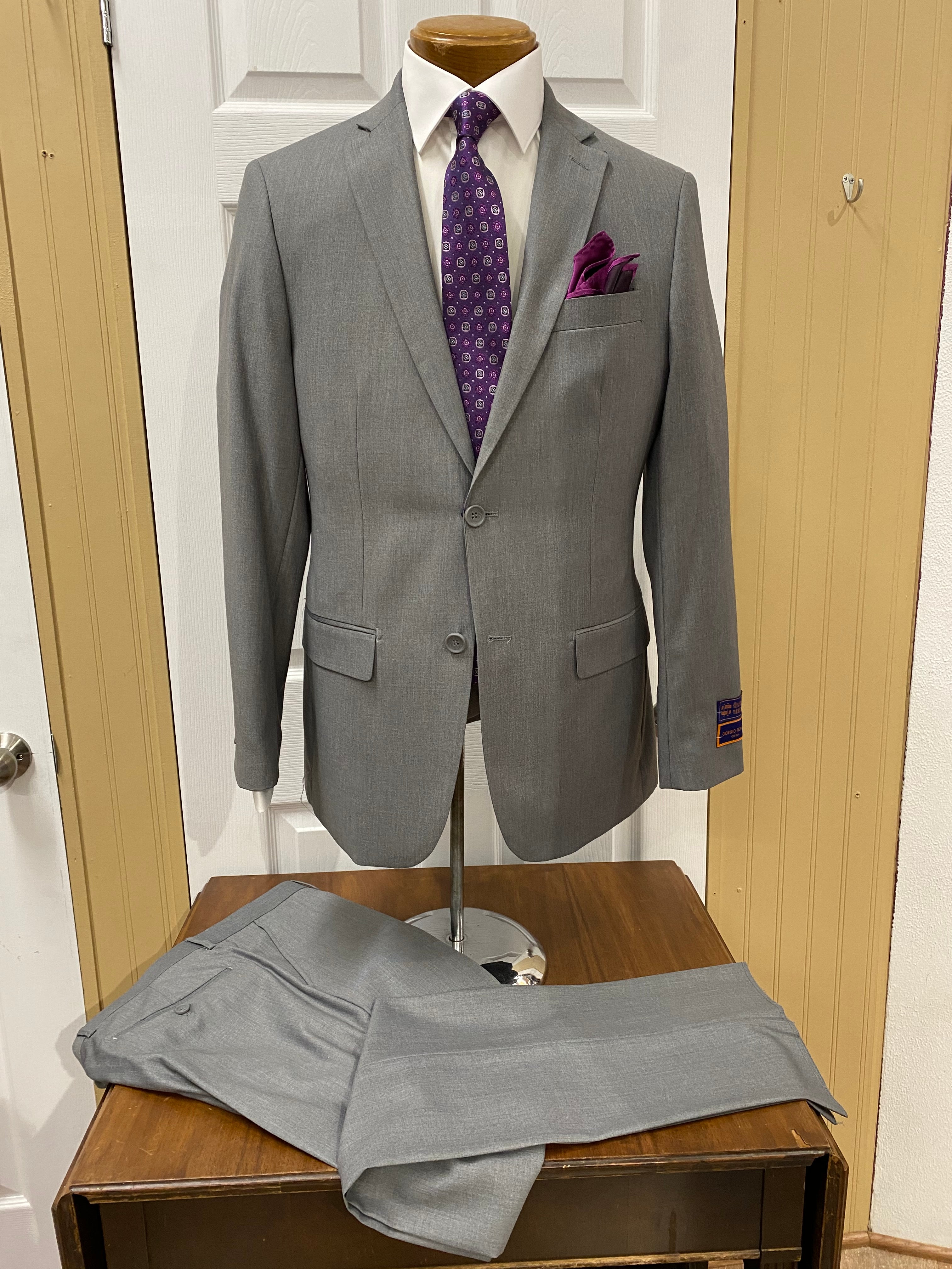 Solid Grey Suit Separate Pant