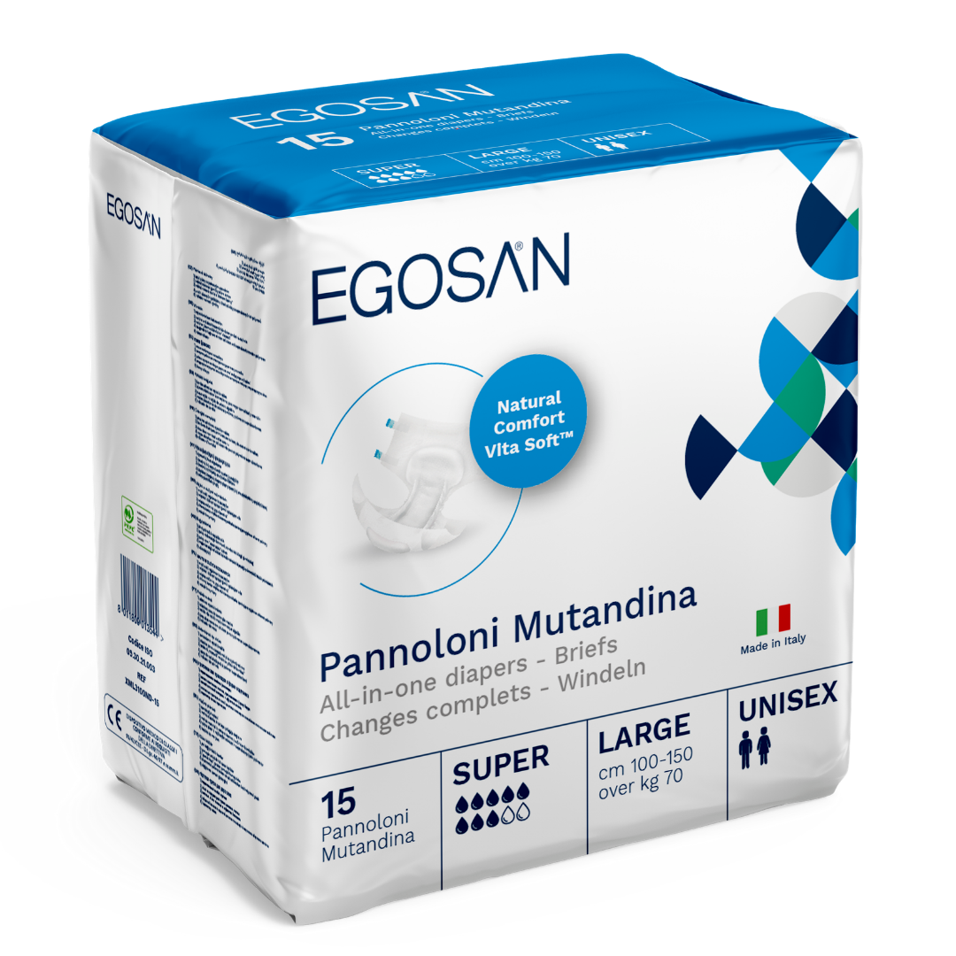 Medium Case, 60-Count EGOSAN Ultra Incontinence Disposable Adult Diaper Brief Maximum Absorbency and Adjustable Tabs for Men and Women 