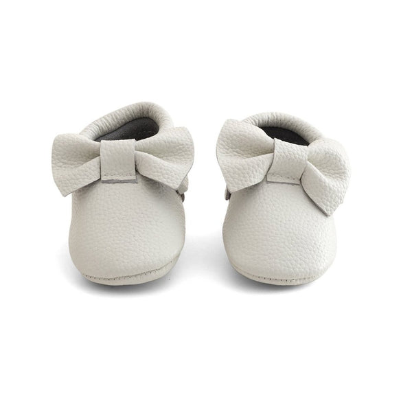 Bow Baby Leather Moccasins White 