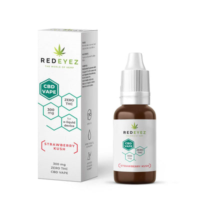 RED EYEZ CBD E-Liquid 300mg/500mg 10ml - STRAWBERRY KUSH