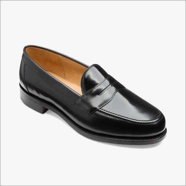 loake black loafers