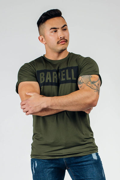 Crucial Cuff Tee - Olive - photo from front in focus #color_olive