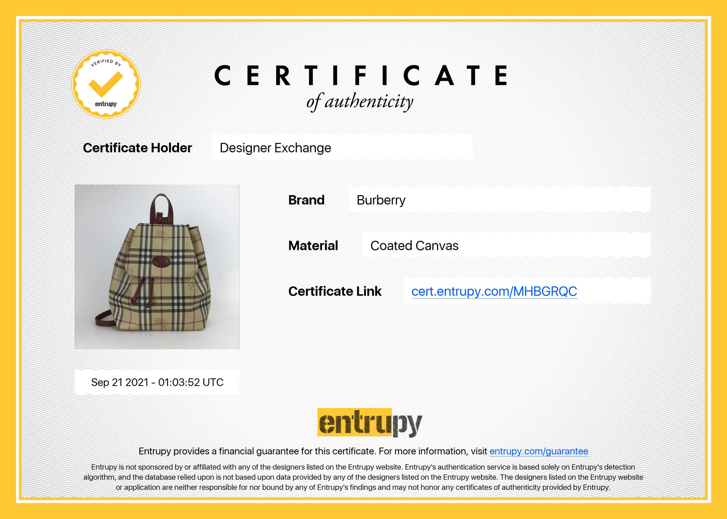 Burberry's Haymarket Check Backpack