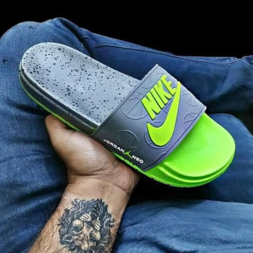 nike flip flops green