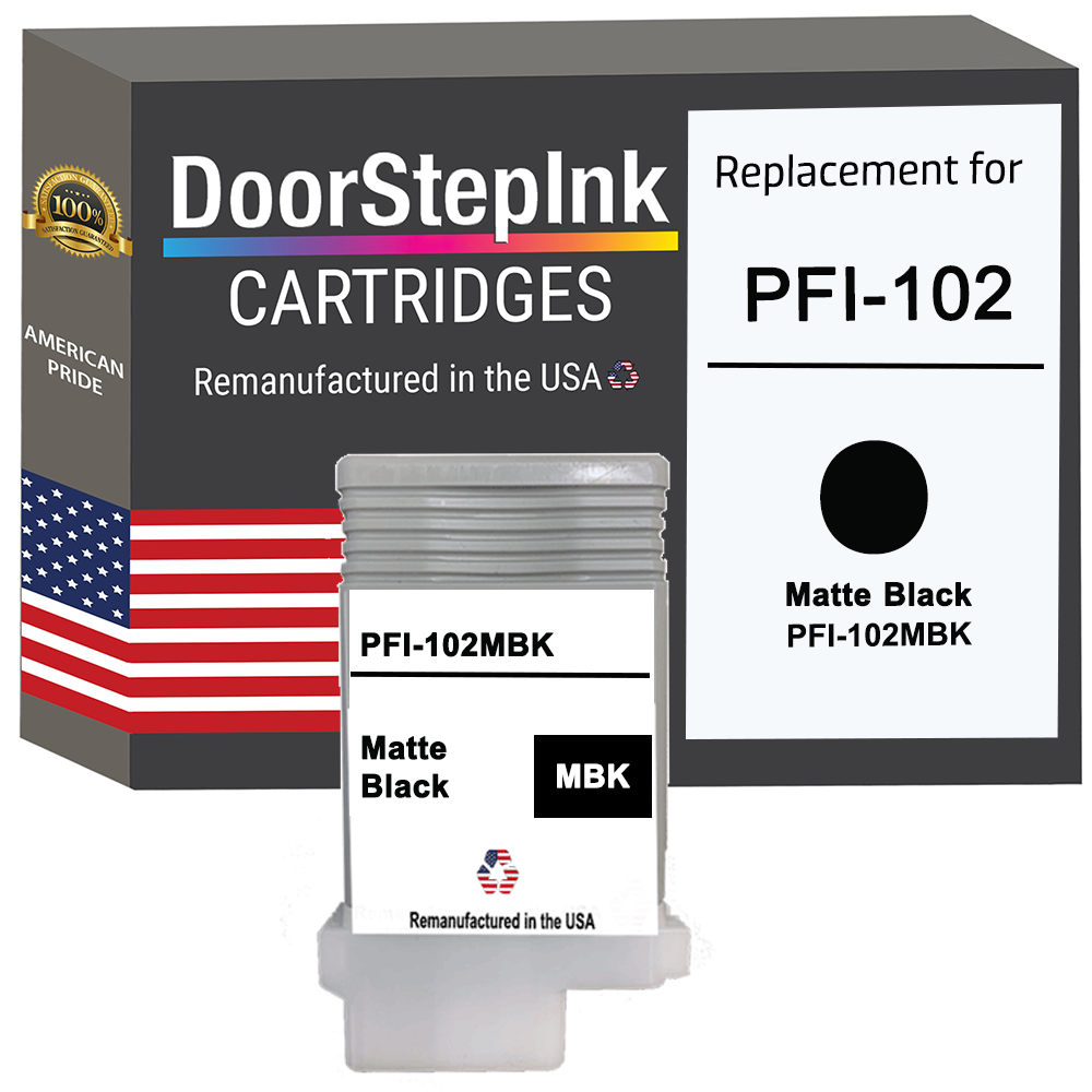 DoorStepInk Brand for Canon PFI-102 130mL Matte Black Remanufactured i